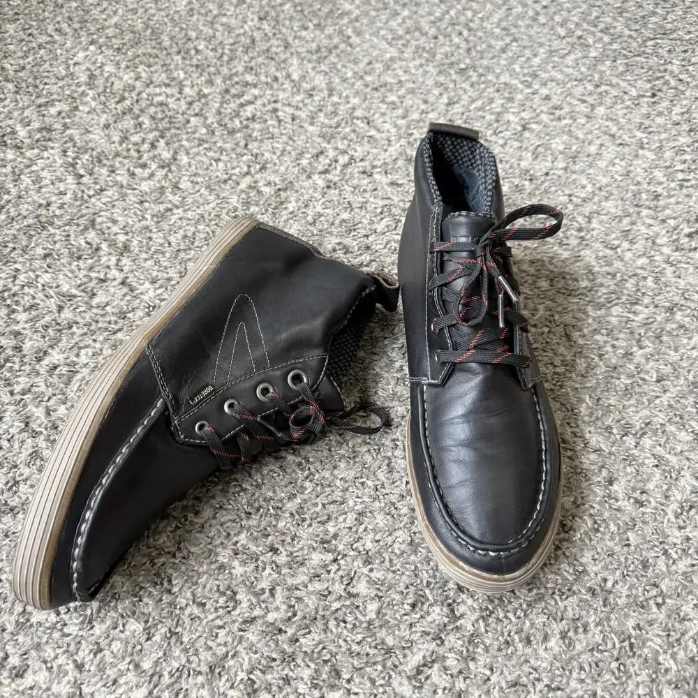 Tretorn Akta Men’s Leather Goretex Boots Shoes Chukka Black Size 12 Lace Up